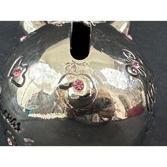 MUD PIE "Welcome Little Princess" Silver with Pink Jewels Vintage Piggy Bank - Picture 10 of 12
